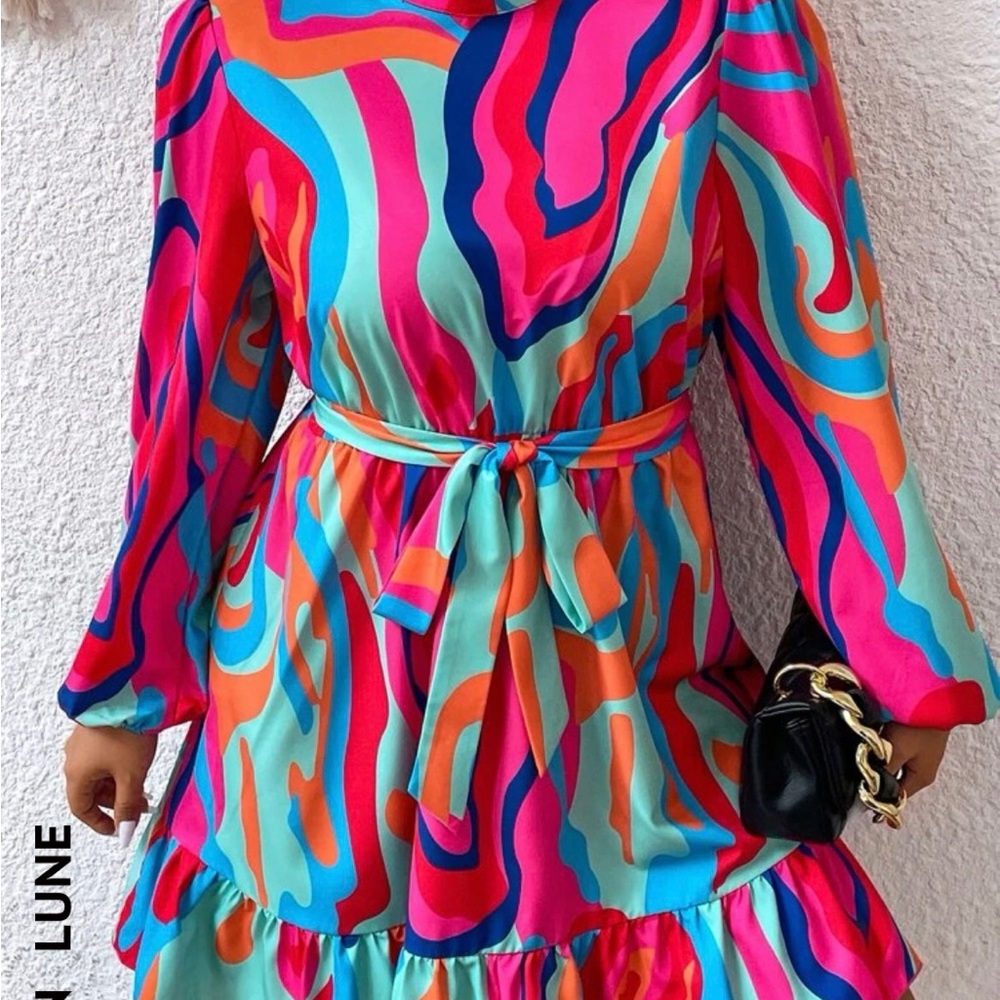 Women’s MultiColored Plus Size Dress - Picture 2 of 4